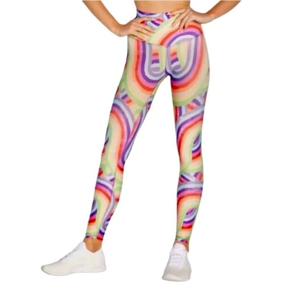 WILDFOX Soleil 7/8 Legging sz XS Rainbow Stripe High Waisted NWT $88 #IP134476 - Picture 1 of 8